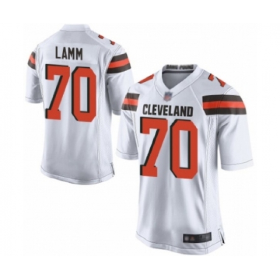 Men's Cleveland Browns 70 Kendall Lamm Game White Football Jersey