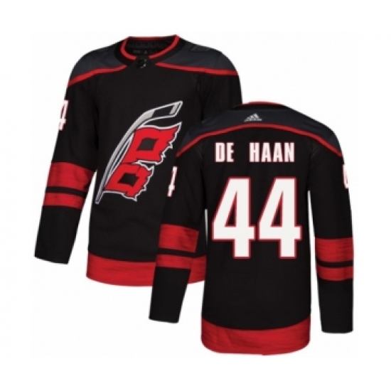 Youth Adidas Carolina Hurricanes 44 Calvin De Haan Premier Black Alternate NHL Jersey