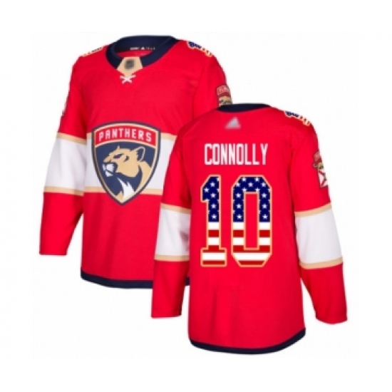 Men's Florida Panthers 10 Brett Connolly Authentic Red USA Flag Fashion Hockey Jersey