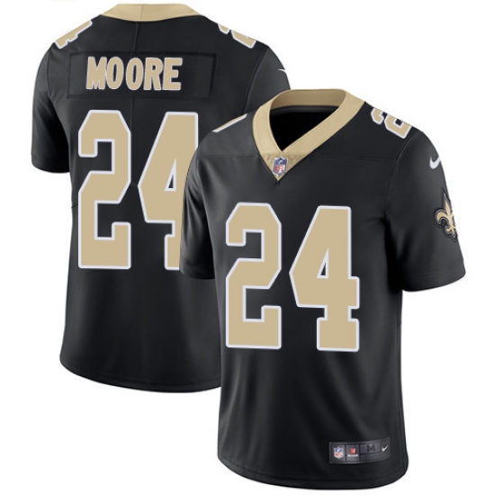 Men's Nike New Orleans Saints 24 Sterling Moore Black Team Color Vapor Untouchable Limited Player NFL Jersey