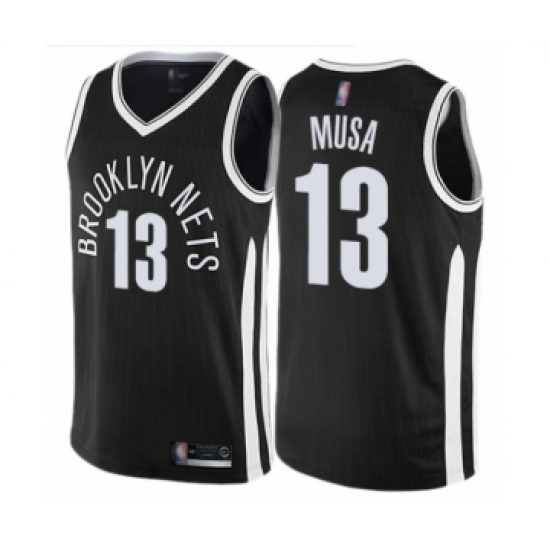Men's Brooklyn Nets 13 Dzanan Musa Authentic Black Basketball Jersey - City Edition