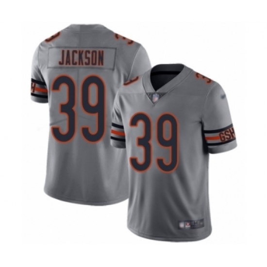 Women's Chicago Bears 39 Eddie Jackson Limited Silver Inverted Legend Football Jersey