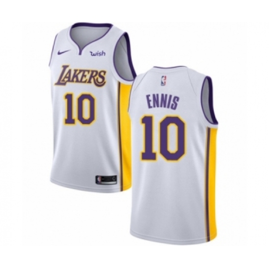 Women's Los Angeles Lakers 10 Tyler Ennis Authentic White Basketball Jersey - Association Edition