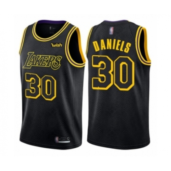 Men's Los Angeles Lakers 30 Troy Daniels Authentic Black City Edition Basketball Jersey