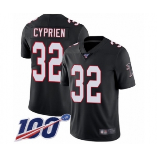 Youth Atlanta Falcons 32 Johnathan Cyprien Black Alternate Vapor Untouchable Limited Player 100th Season Football Jersey