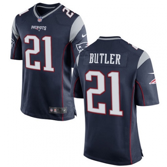 Men's Nike New England Patriots 21 Malcolm Butler Game Navy Blue Team Color NFL Jersey