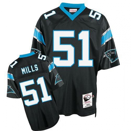 Mitchell And Ness Carolina Panthers 51 Sam Mills Black Authentic Throwback NFL Jersey