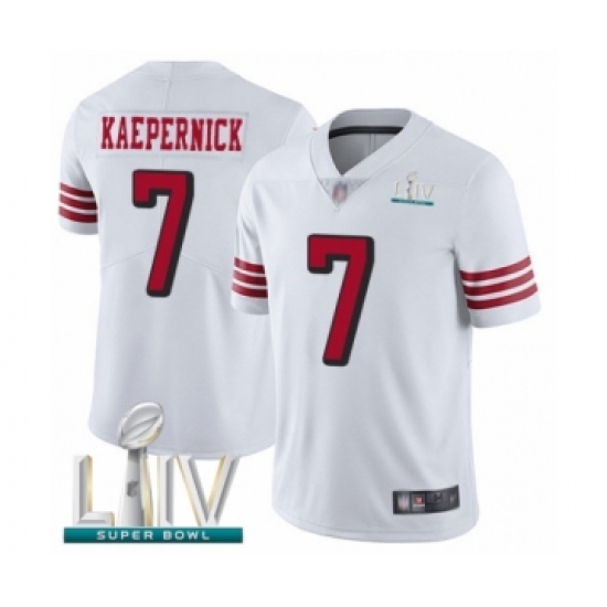 Youth San Francisco 49ers 7 Colin Kaepernick Limited White Rush Vapor Untouchable Super Bowl LIV Bound Football Jersey
