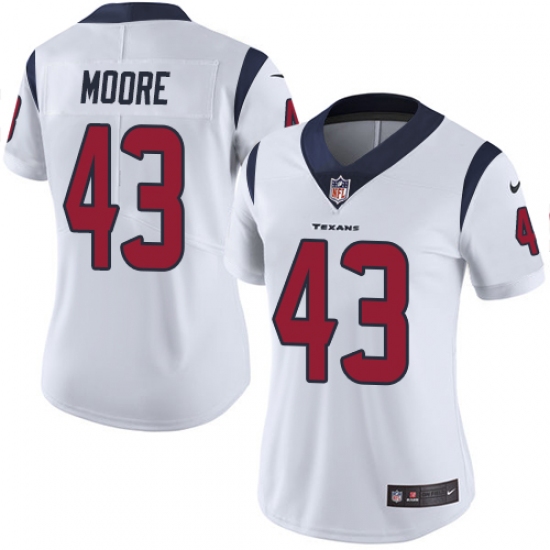 Women's Nike Houston Texans 43 Corey Moore White Vapor Untouchable Limited Player NFL Jersey