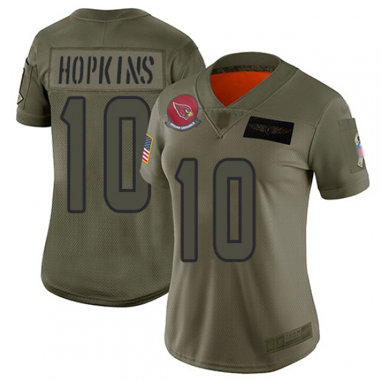 Women's Nike Arizona Cardinals 10 DeAndre Hopkins Camo Stitched NFL Limited 2019 Salute To Service Jersey