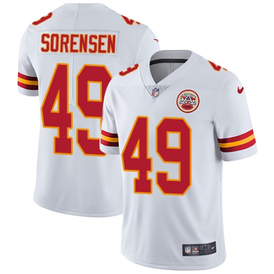 Men's Nike Kansas City Chiefs 49 Daniel Sorensen White Vapor Untouchable Limited Player NFL Jersey