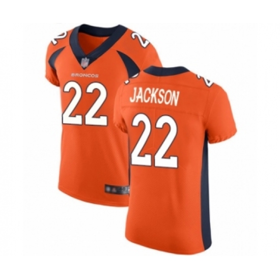 Men's Denver Broncos 22 Kareem Jackson Orange Team Color Vapor Untouchable Elite Player Football Jersey