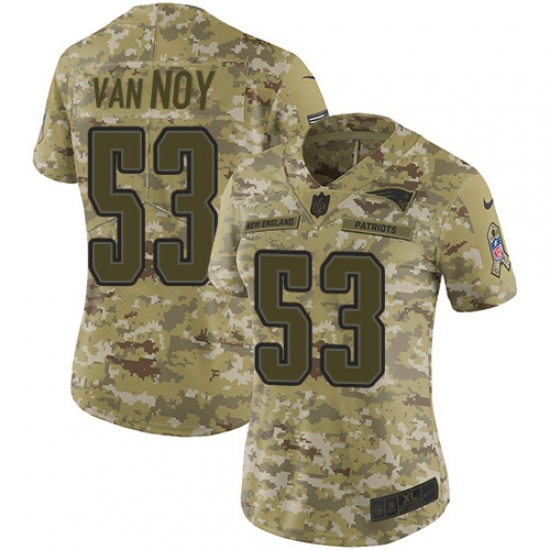 Women's Nike New England Patriots 53 Kyle Van Noy Limited Camo 2018 Salute to Service NFL Jersey