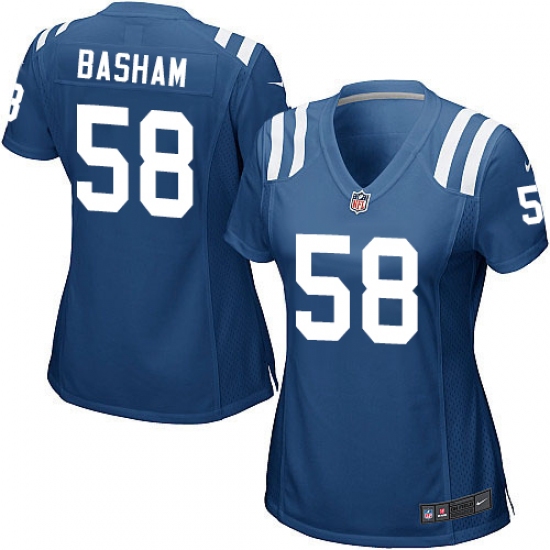 Women's Nike Indianapolis Colts 58 Tarell Basham Game Royal Blue Team Color NFL Jersey