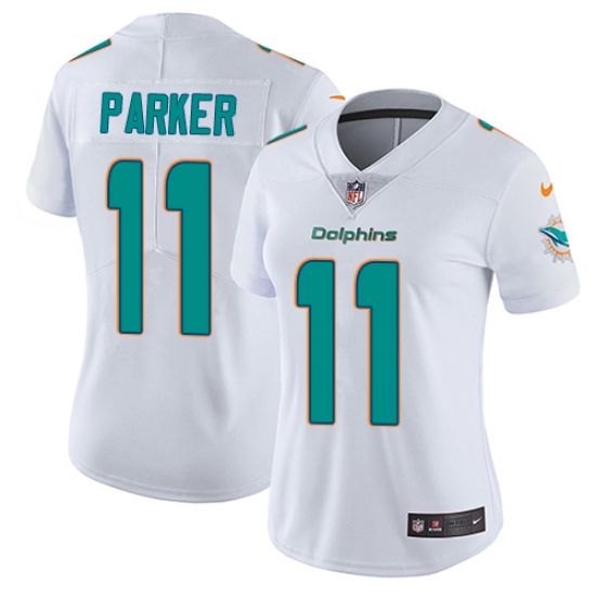 Women's Nike Miami Dolphins 11 DeVante Parker Elite White NFL Jersey