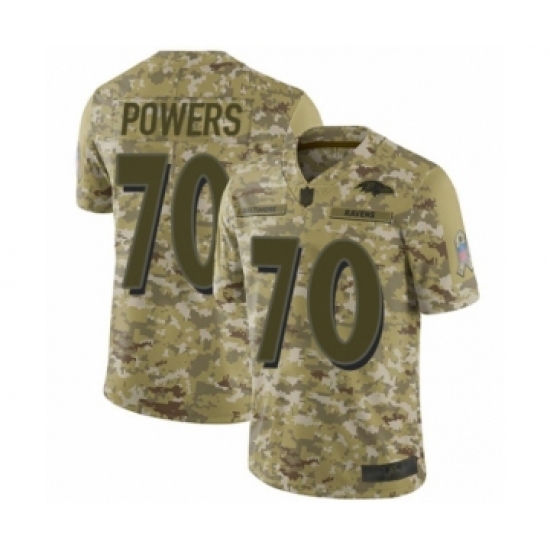 Men's Baltimore Ravens 70 Ben Powers Limited Camo 2018 Salute to Service Football Jersey