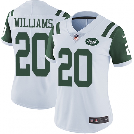Women's Nike New York Jets 20 Marcus Williams White Vapor Untouchable Limited Player NFL Jersey