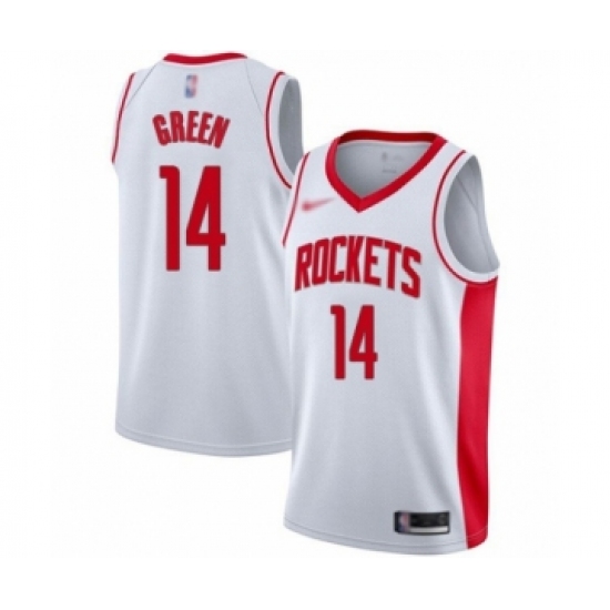 Men's Houston Rockets 14 Gerald Green Swingman White Finished Basketball Jersey - Association Edition