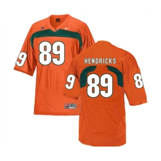 Miami Hurricanes 89 Hendricks Orange College Football Jersey