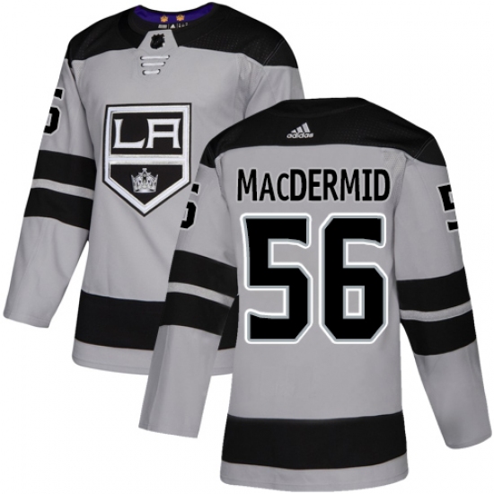 Youth Adidas Los Angeles Kings 56 Kurtis MacDermid Authentic Gray Alternate NHL Jersey