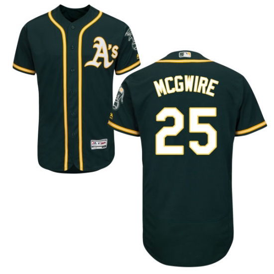 Men's Majestic Oakland Athletics 25 Mark McGwire Green Alternate Flex Base Authentic Collection MLB Jersey