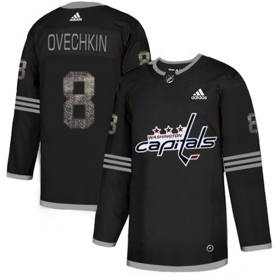 Men's Adidas Washington Capitals 8 Alex Ovechkin Black 1 Authentic Classic Stitched NHL Jersey