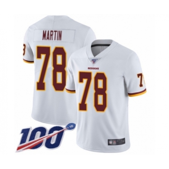 Youth Washington Redskins 78 Wes Martin White Vapor Untouchable Limited Player 100th Season Football Jersey