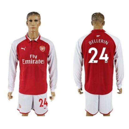 Arsenal 24 Bellerin Red Home Long Sleeves Soccer Club Jersey