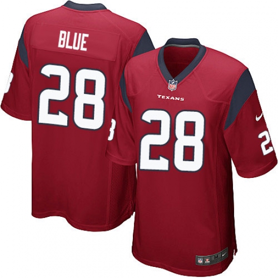 Men's Nike Houston Texans 28 Alfred Blue Game Red Alternate NFL Jersey