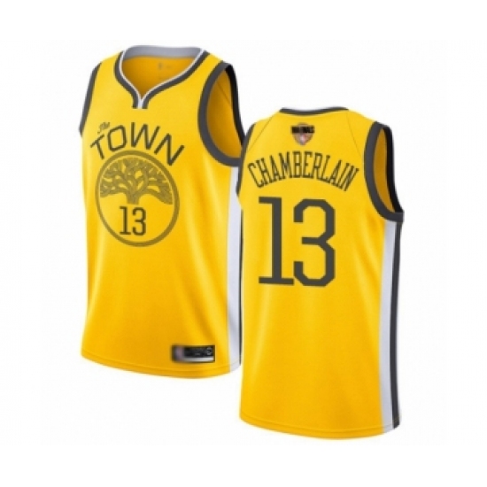 Women's Golden State Warriors 13 Wilt Chamberlain Yellow Swingman 2019 Basketball Finals Bound Jersey - Earned Edition