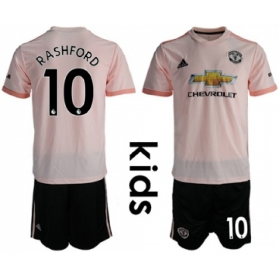 Manchester United 10 Rashford Away Kid Soccer Club Jersey