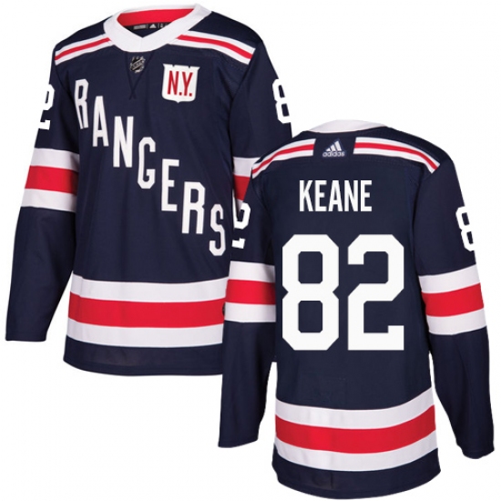 Youth Adidas New York Rangers 82 Joey Keane Authentic Navy Blue 2018 Winter Classic NHL Jersey