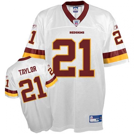 Reebok Washington Redskins 21 Sean Taylor White Premier EQT Throwback NFL Jersey