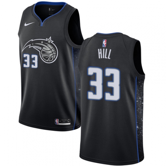 Men's Nike Orlando Magic 33 Grant Hill Swingman Black NBA Jersey - City Edition