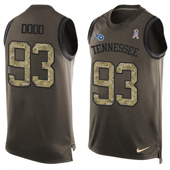 Men's Nike Tennessee Titans 93 Kevin Dodd Limited Green Salute to Service Tank Top NFL Jersey