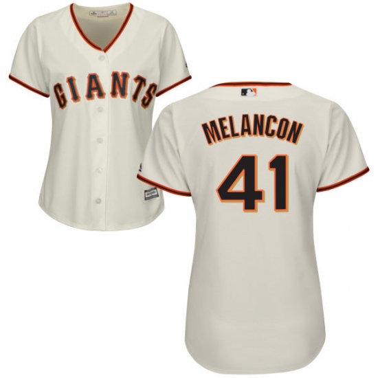 Women's Majestic San Francisco Giants 41 Mark Melancon Authentic Cream Home Cool Base MLB Jersey