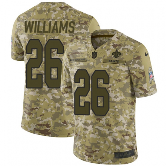 Youth Nike New Orleans Saints 26 P. J. Williams Limited Camo 2018 Salute to Service NFL Jersey