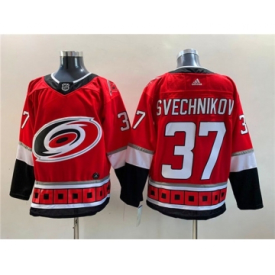 Men's Carolina Hurricanes 37 Andrei Svechnikov Red NEW Stitched Jersey