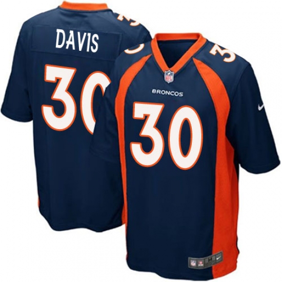 Men's Nike Denver Broncos 30 Terrell Davis Game Navy Blue Alternate NFL Jersey