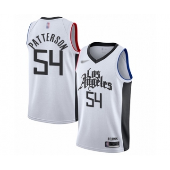 Youth Los Angeles Clippers 54 Patrick Patterson Swingman White Basketball Jersey - 2019 20 City Edition