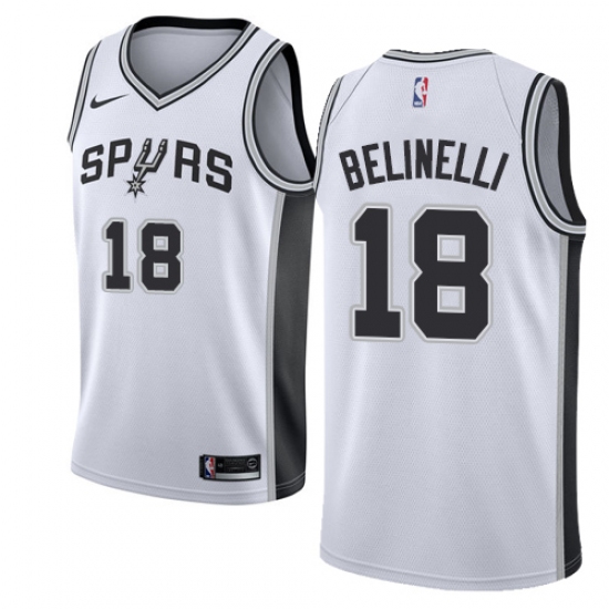 Women's Nike San Antonio Spurs 18 Marco Belinelli Swingman White NBA Jersey - Association Edition