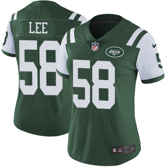 Women's Nike New York Jets 58 Darron Lee Elite Green Team Color NFL Jersey