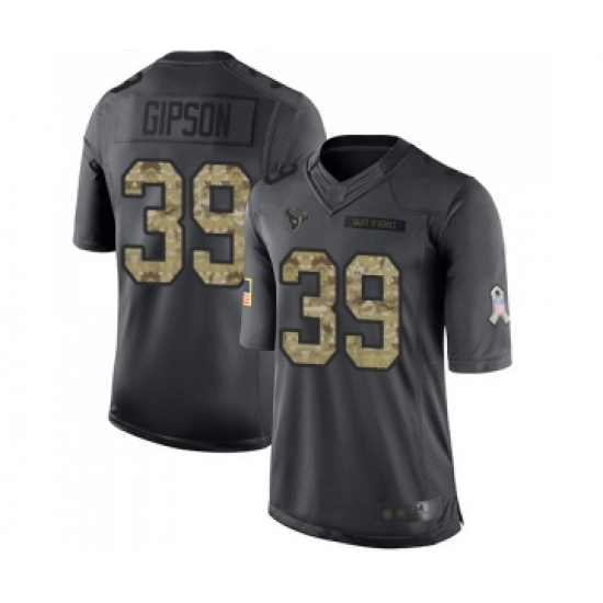 Youth Houston Texans 39 Tashaun Gipson Limited Black 2016 Salute to Service Football Jersey