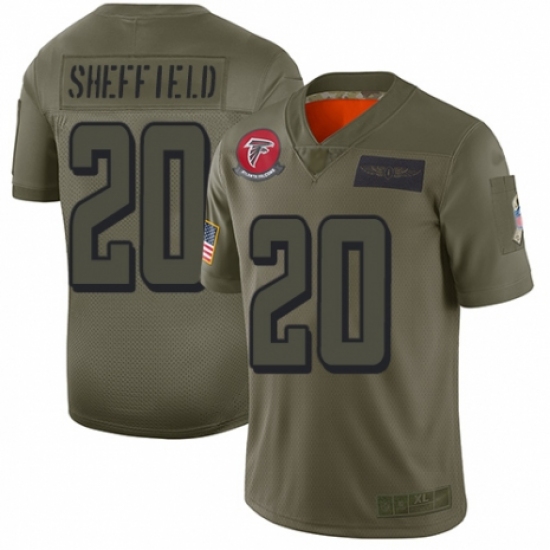 Men's Atlanta Falcons 20 Kendall Sheffield Limited Camo 2019 Salute to Service Football Jersey