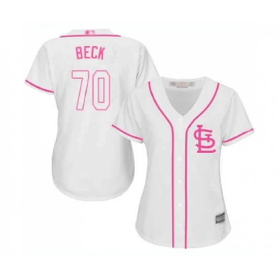 Women's St. Louis Cardinals 70 Chris Beck Replica White Fashion Cool Base Baseball Jersey