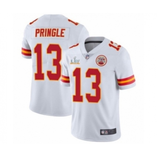 Men'sKansas City Chiefs 13 Byron Pringle White 2021 Super Bowl LV Jersey