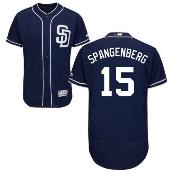 Men's Majestic San Diego Padres 15 Cory Spangenberg Navy Blue Alternate Flexbase Authentic Collection MLB Jersey