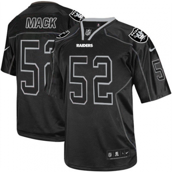 Men's Nike Oakland Raiders 52 Khalil Mack Elite Lights Out Black NFL Jersey