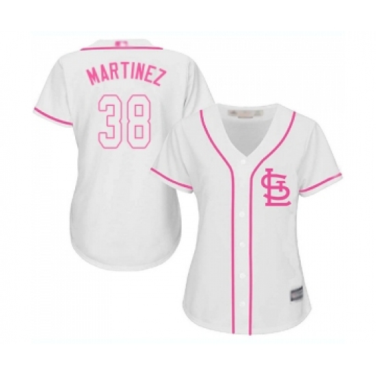 Women's St. Louis Cardinals 38 Jose Martinez Replica White Fashion Cool Base Baseball Jersey