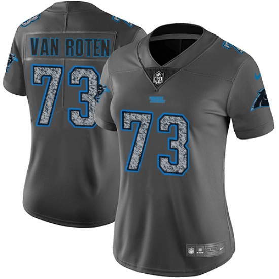 Women's Nike Carolina Panthers 73 Greg Van Roten Gray Static Vapor Untouchable Limited NFL Jersey